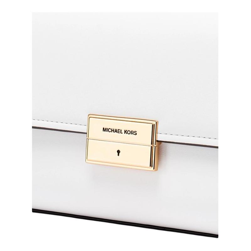 MICHAEL KORS Ludlow Ludlow gold hardware snap fastening cowhide leather shoulder bag medium women's white