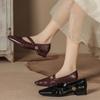 Fashion Women's Chunky Heel Mary Jane Shoes Soft Sole Low Heel Non-Slip Comfortable Leather Casual Shoes Autumn Winter New