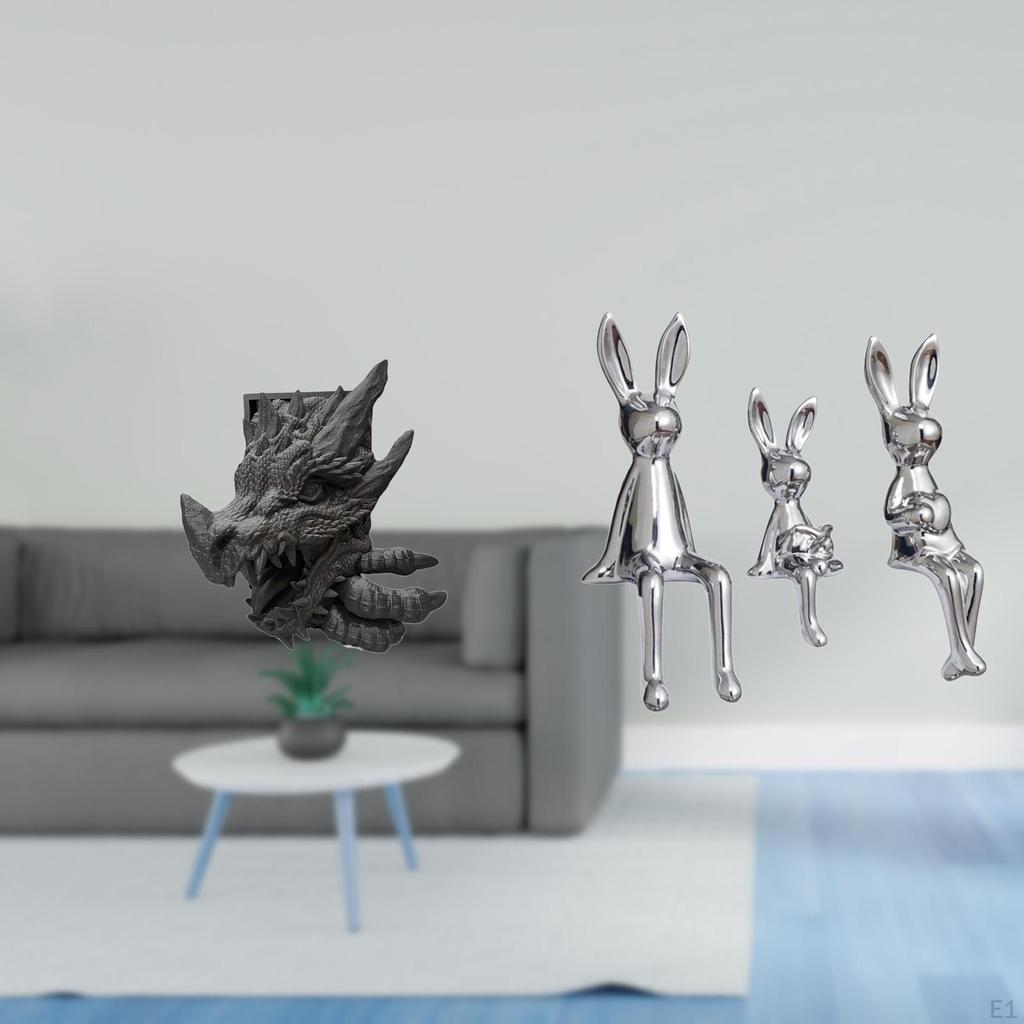 Bunny Bookend Holder Decorative Support Sculpture for Bookshelf Cabinet Living Room Table