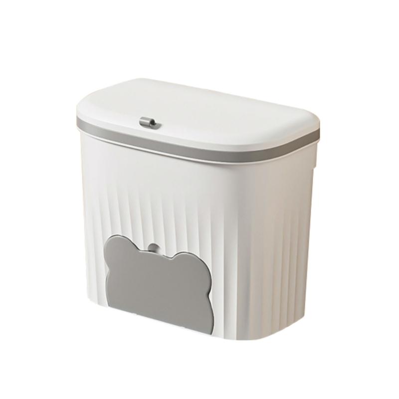 

Kitchen Composts Bin Cabinets Door Mounted Trash Can with Lid Under Sink Garbage Storage Solution, Plastic Waste Container білий/сірий колір