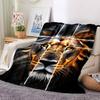 1pc Lion Face Blanket Lightweight Flannel Blanket Throw Blanket For Sofa, Bed, Travel, Camping, Livingroom, Office, Couch, Chair, And Bed Yy251015130