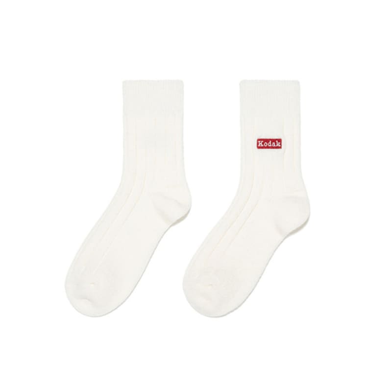 KODAK Apparel 23FW Logo Wool Socks IVORY