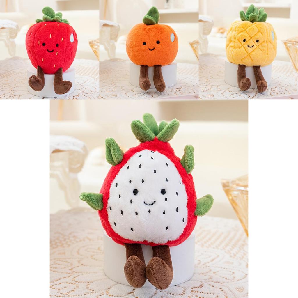 Cute Pineapple Orange Watermelon Durian Strawberry Cartoon Plush Doll Pendant For Kids And Collectors