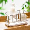 Removable Partitions Sink Sponge Holder with Drip Tray Sponge Organizer Washbasin