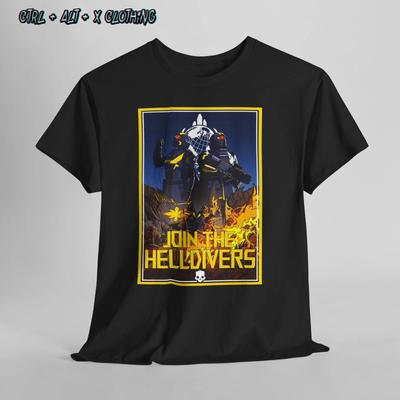 Camiseta Unissex Helldivers 2, Camiseta de Gamer, Camiseta de Videogame, Top de Gaming, Gráfico