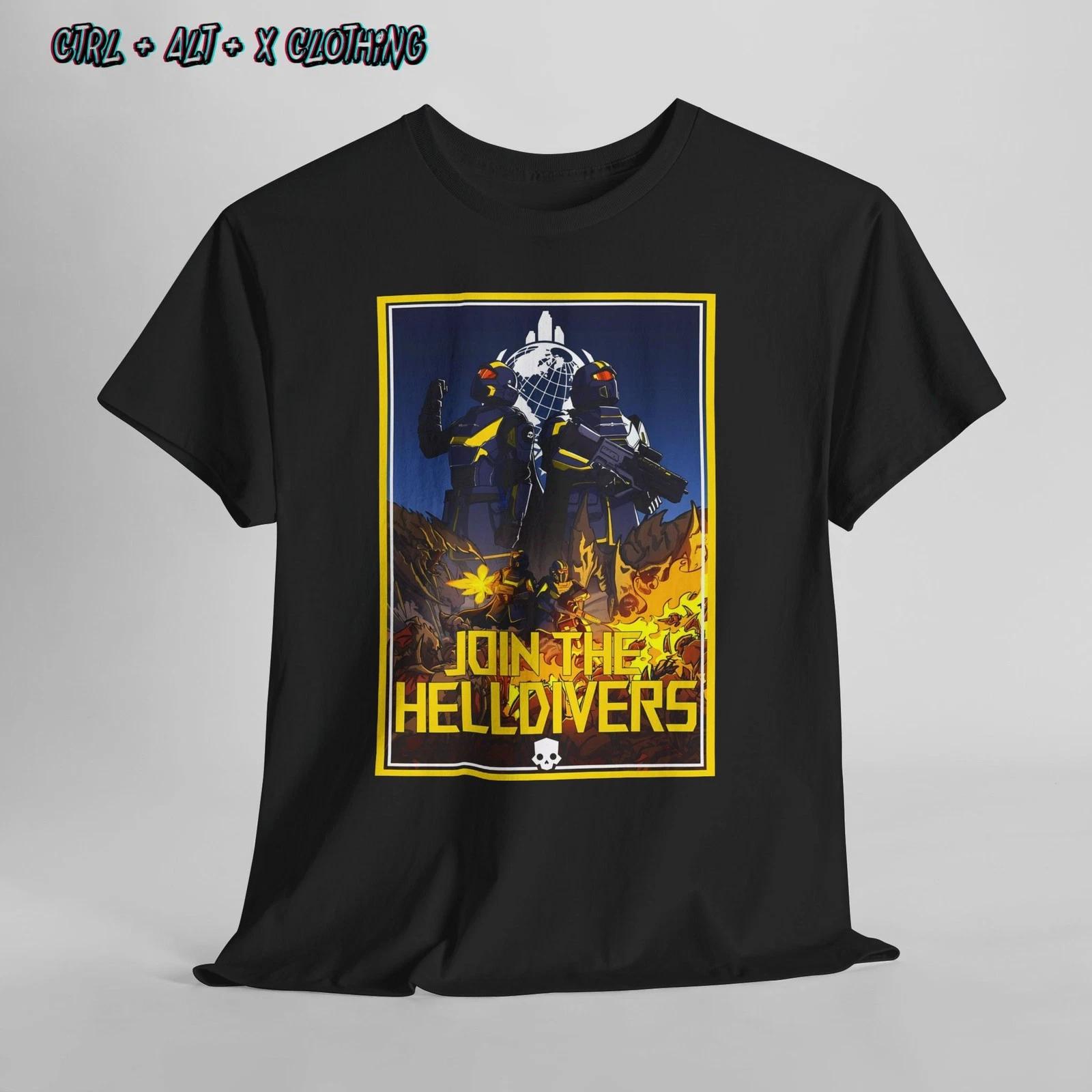 Унисекс футболка Helldivers 2, геймерская футболка, футболка с видеоигрой, игровая футболка, графическая XL
