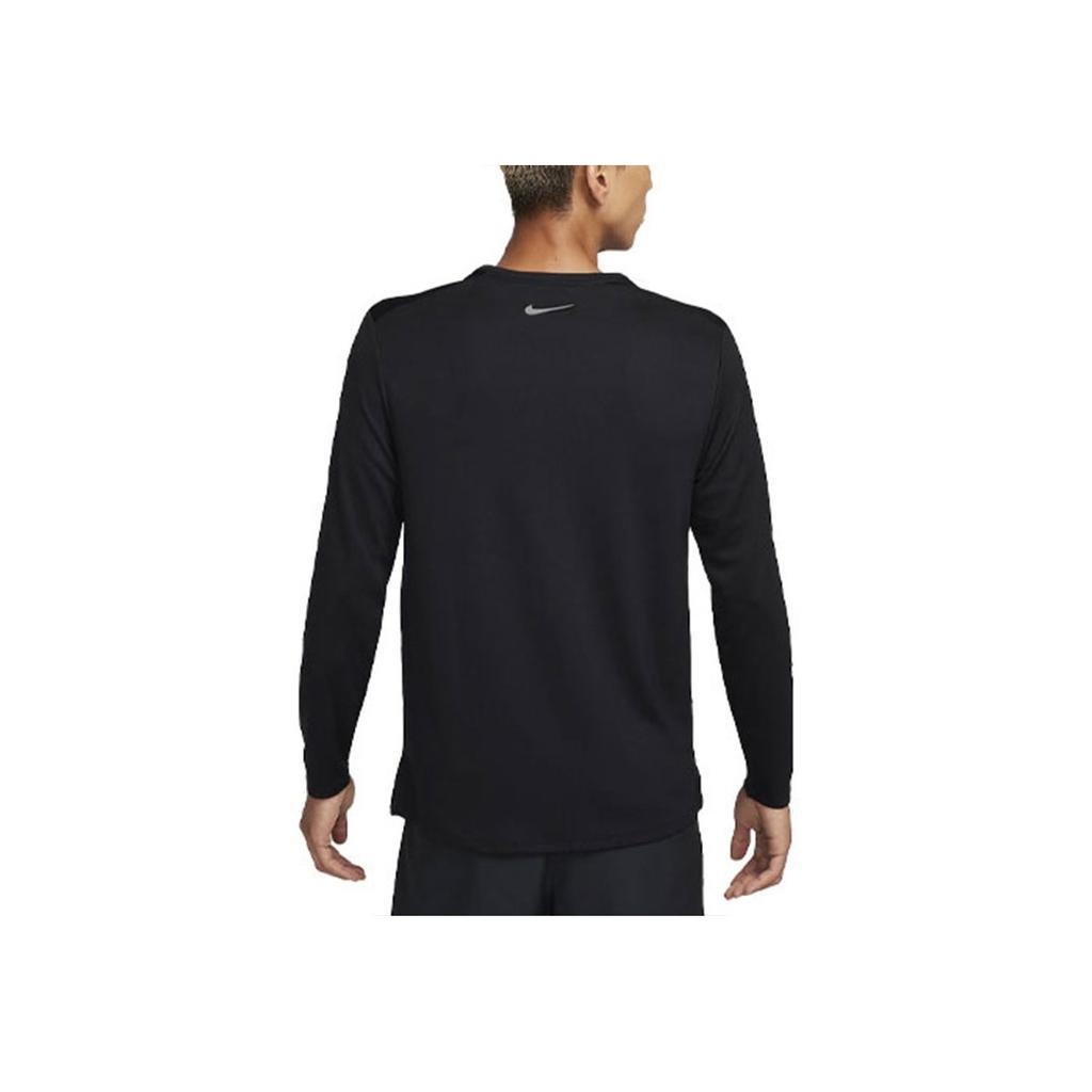 Nike Dri-FIT UV Casual Sports Quick-Dry Sweat-Wicking Breathable Round Neck Knitted Printed Pullover Running Long Sleeve T-Shirt Men Tops FB8553-010