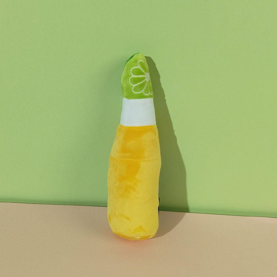 Dog Plush Toys Champagne Bottle Shape Squeaky Chew Toy Bite Resistant JUEean Teeth Interactive Pet Supplies