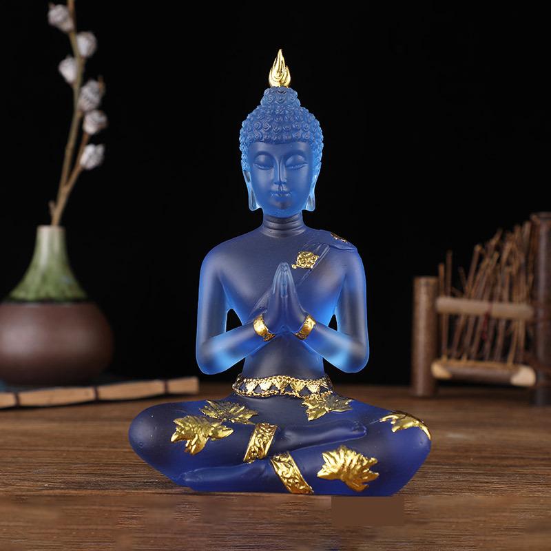 Authentische thailändische sitzende Buddha-Statue Handgefertigte Meditationspose Skulptur für Heimtempel Serene Blessing Dekor Spirituelles Geschenk