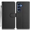 For Samsung Galaxy S24 Wallet Case with Strap/Multiple Card Slots Solid Color Leather Stand Phone Cover