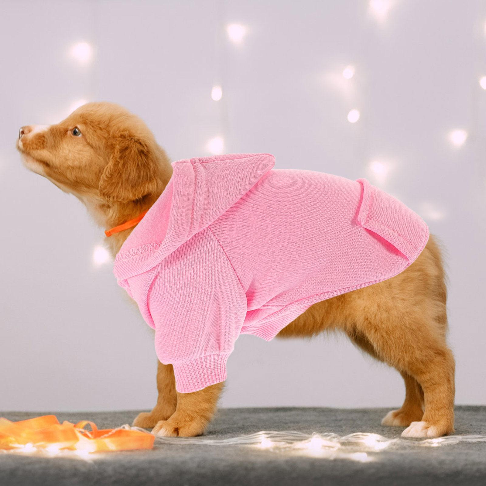 

Comfortable Dog Hoodie with Hat and Pocket Cute Cartoon Style Warmth Pet Sweatshirt for Small Dogs Walking Running Festival 27X24X2CM