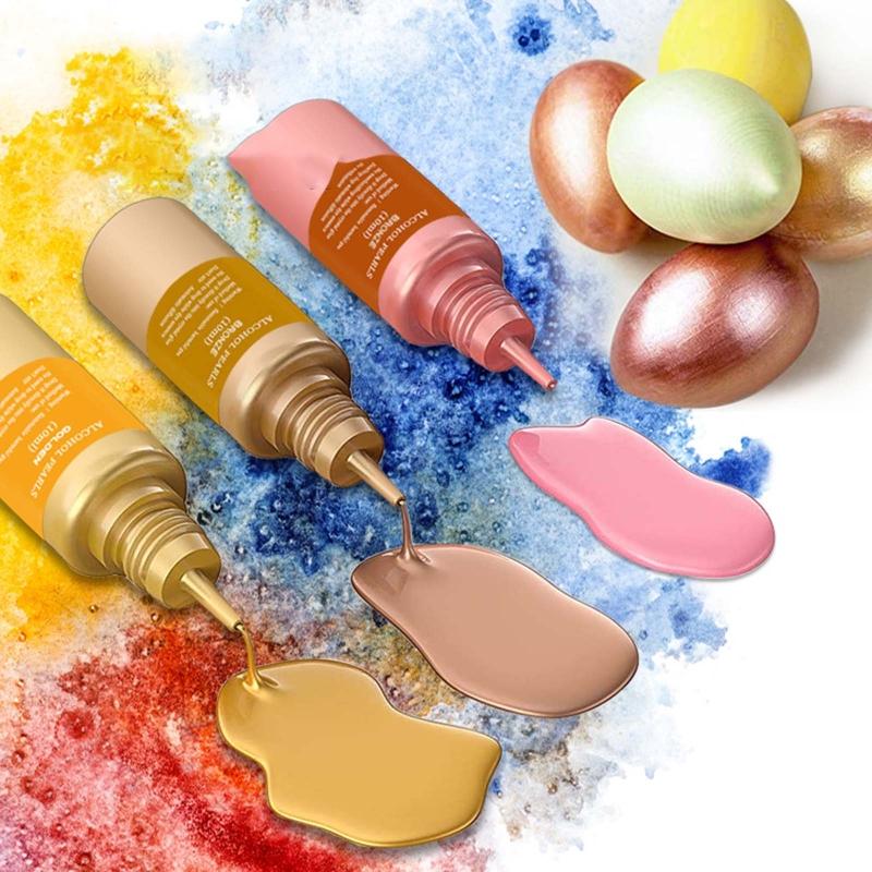 15ml Metallische Kunsttinte Alkoholharz Pigment Diffusionsflüssigkeit Für DIY UV Epoxidharz Schmuckherstellung Harzhandwerk 12 Farben