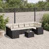 VidaXL Garden Lounge Set with Cushions 8 Pcs, Patio Sofas, Patio Furniture Set, Outdoor Furniture, Black 3222335