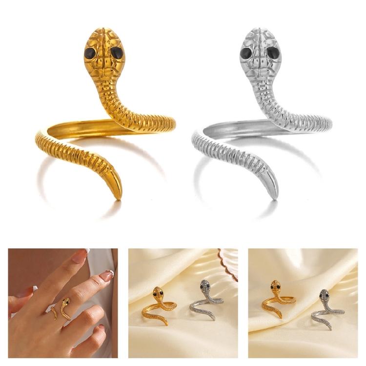 Współczesne Pierścionki z Wężami Polerowana Stal Nierdzewna Akcesorium Unisex Odpowiednie do Codziennych Lub Formalnych Stylizacji