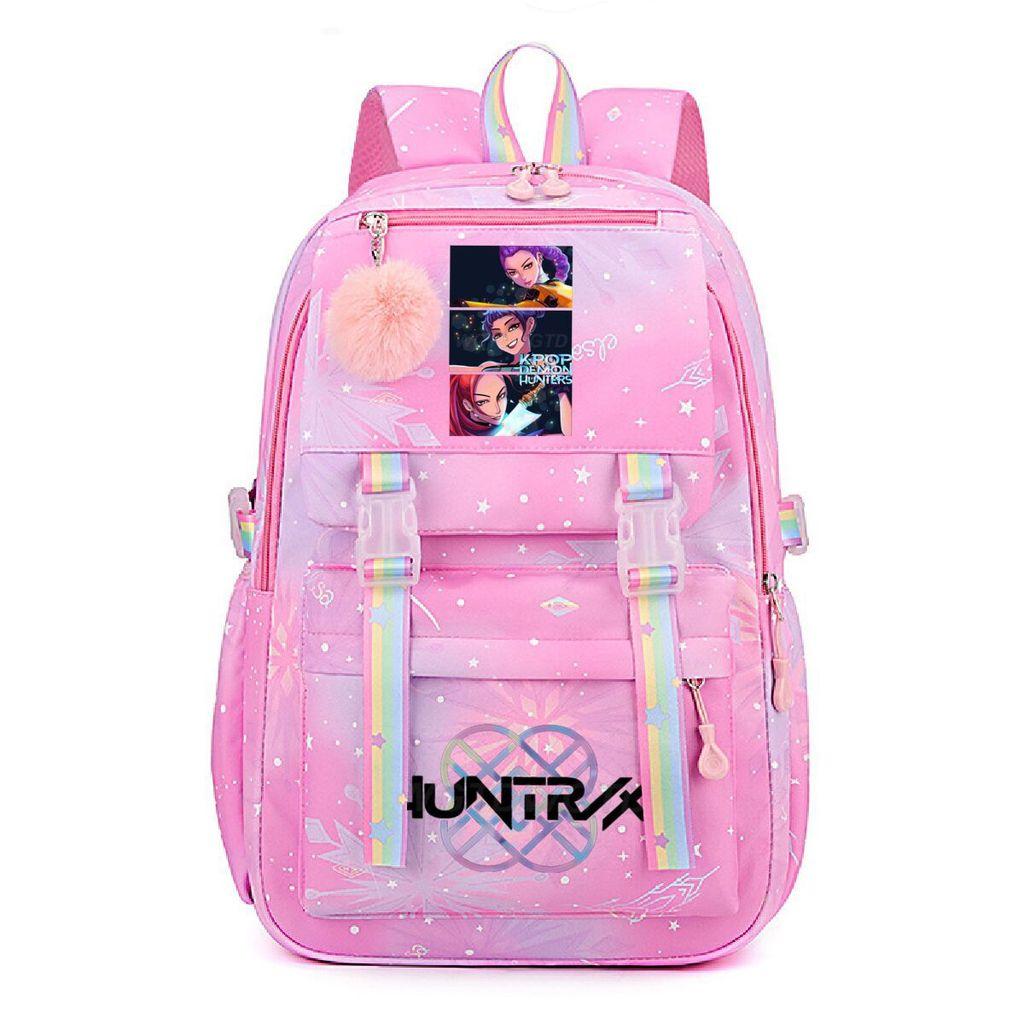 Girls Kpop Hunters Rumi Zoey Mira Printed Backpack Student School Travel Large Capacity Bag