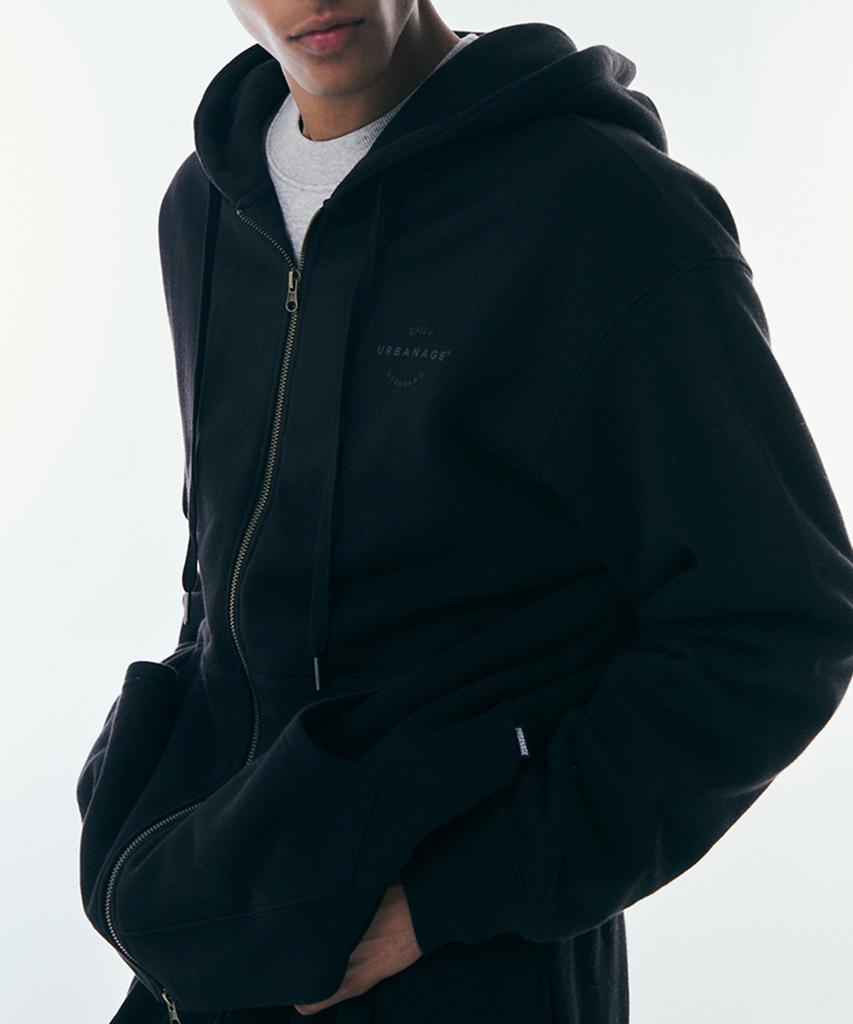 Urbanage Daily Standard Zip-Up Hoodie Black