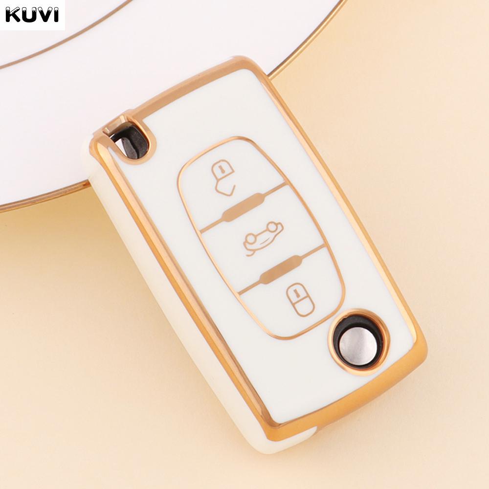 Tpu Car Flip Key Case Cover Shell Fob Keyless For Peugeot 107 207 307 308 407 607 3008 5008 For Citroen Xsara Picasso C5 C6 C8