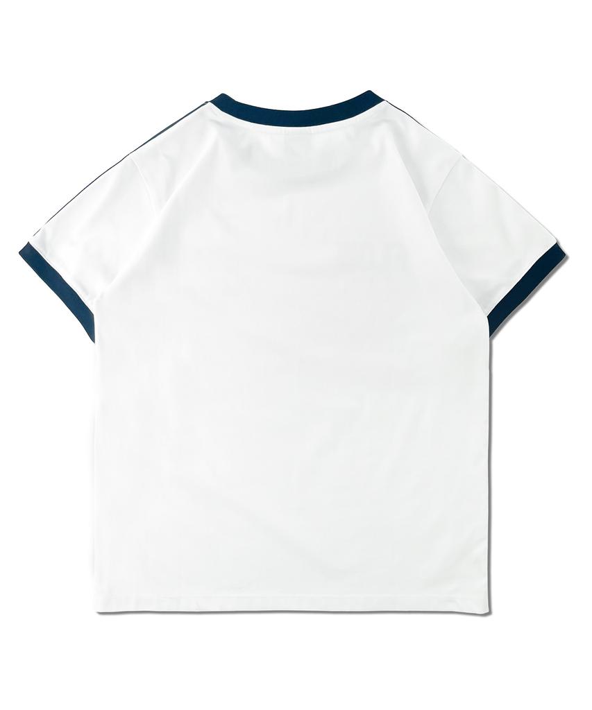 DISTN9NE Women'S Double Line Graphic Short Sleeve T-Shirt Lq2Tf243_White