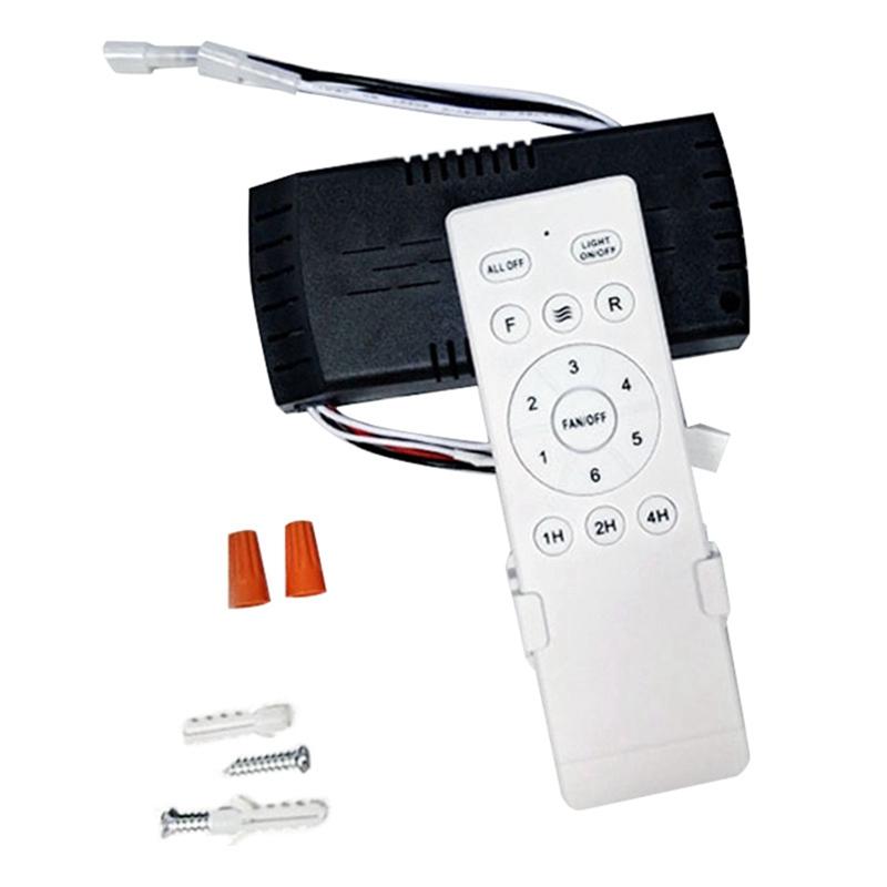 Universal Ceiling Fan Remote Control Kit Replacement, 6-Speed & Timing, Remote Replacement For DC Ceiling Fan Light черный белый