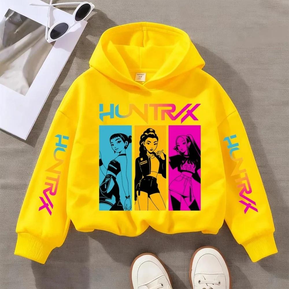 KPOP Devil Hunter New Children Hooded Sweatshirt Boy Girl Autumn Winter Daily Outdoor Vacation Casual Loose Warm Soft Sportswear