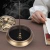 Brûleur d'encens en laiton Métal allié Bâton avec couvercle Fournitures bouddhistes Poêle à fond rond