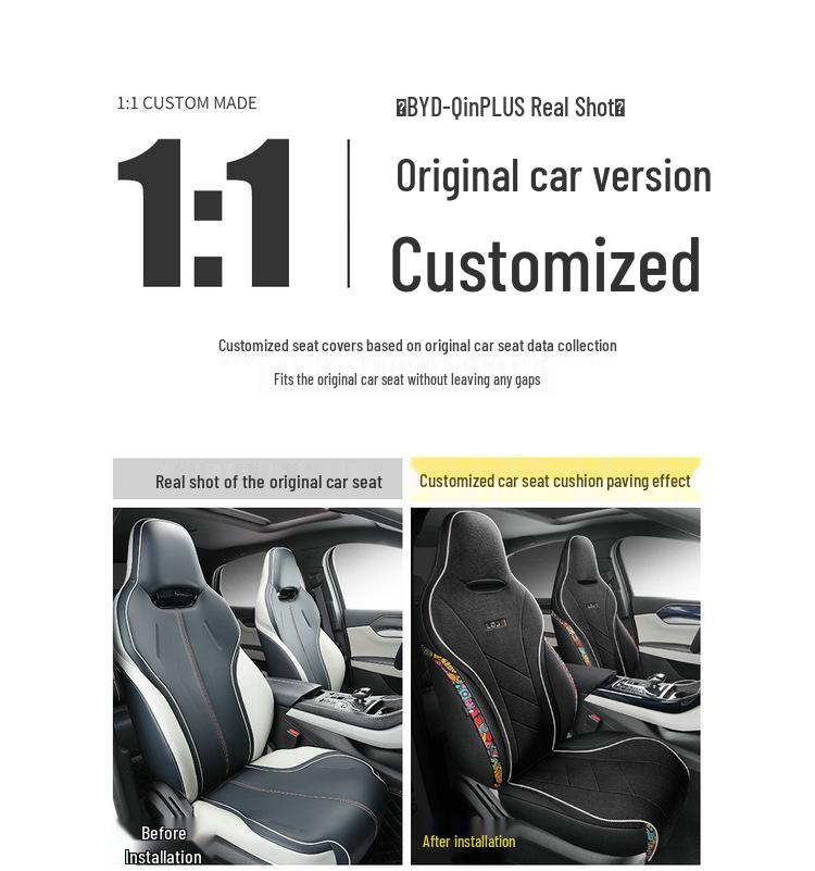 BYD QinPLUS All-Season Linen Car Seat Cushion for Five-Seat Cars