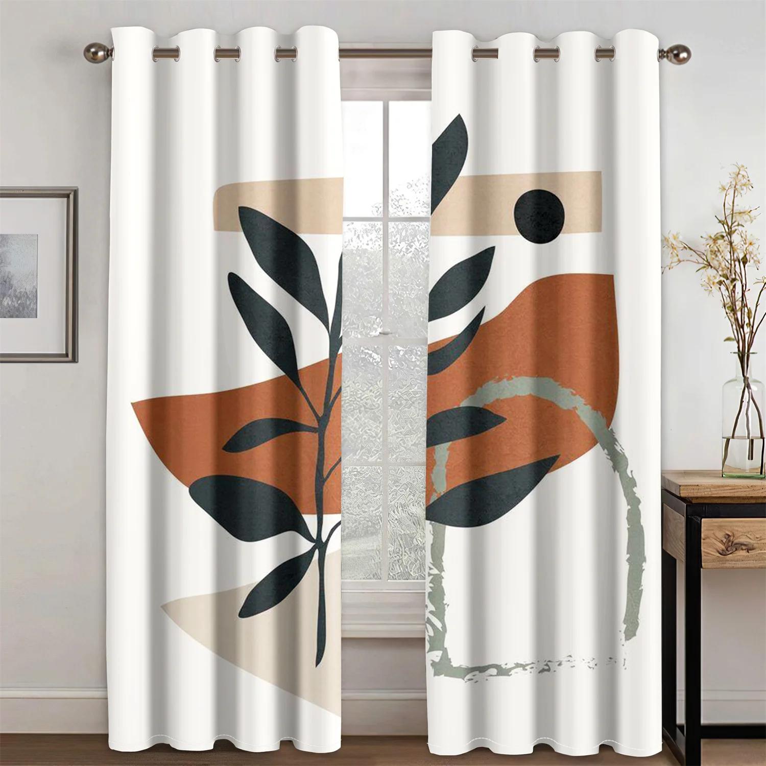 Abstract Geometric Art Modern Bohemian Aesthetic Eleganc Drapes Window Window Drapes For Living Space Bedroom Space Kitchen Area  Decor 100W160H(CM)40x63in&Hook
