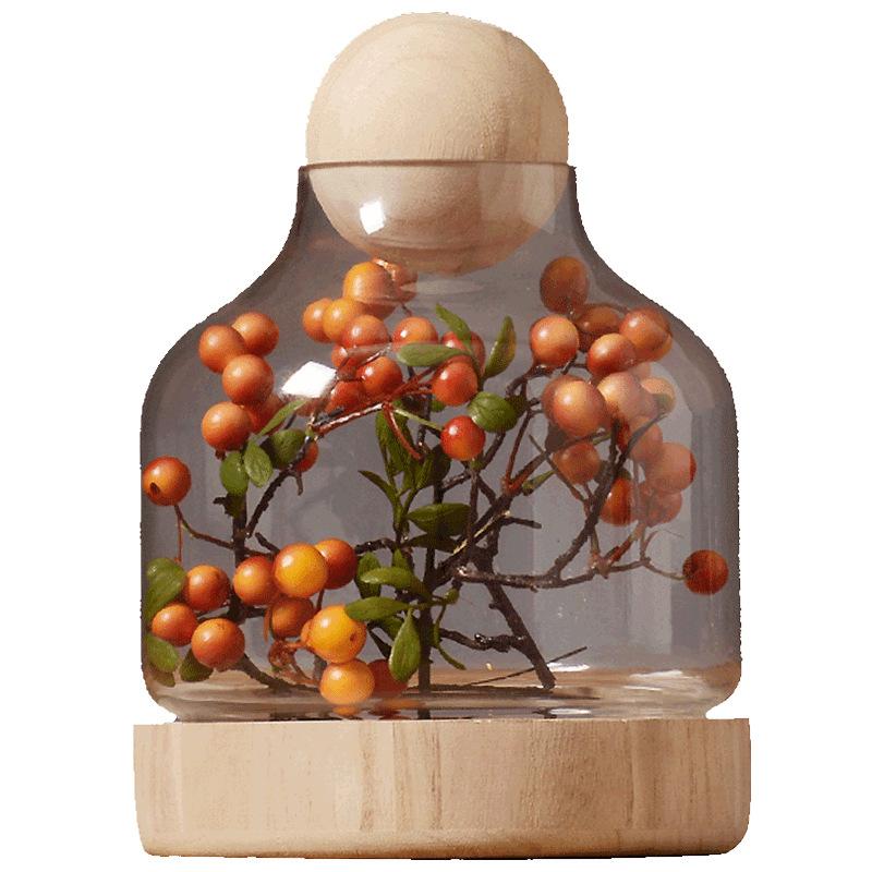 Simple Everlasting Flower Glass Cover Ornaments Living Room TV Cabinet Model Room Home Decorations Valentine's Day Gift