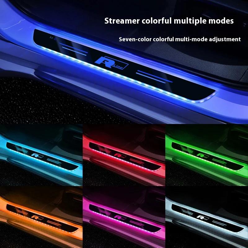 For VOLKSWAGEN VW Car Telecontrol LED Welcome Light Threshold Atmosphere Lamp For Volkswagen R Line Touareg Arteon Tiguan Jetta