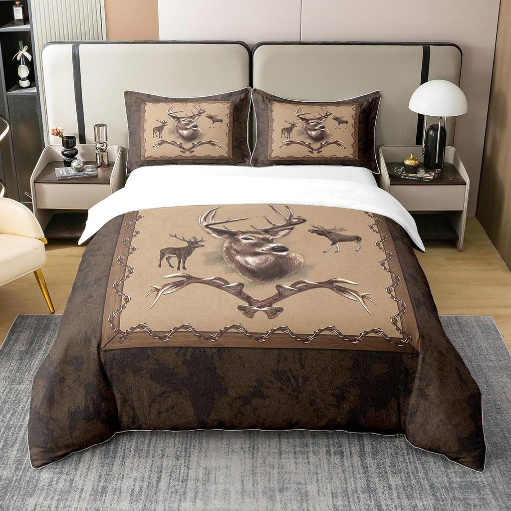 Buffalo Plaid Bedding Collection For Cabin Decor Queen Wild Animal Comforter Cover Duvet Cover Queen King Size Quilt Cover 3 Pieces