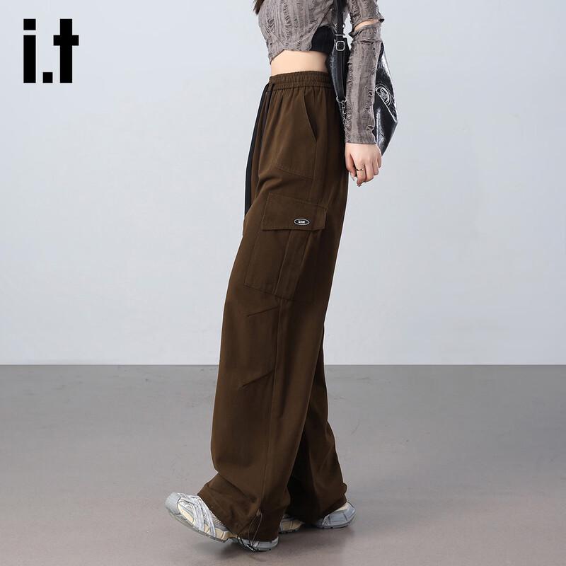 Izzue IT Women's Two-Way Sport Casual High-Waist Wide-Leg Cargo Pants