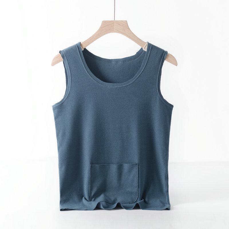 Women’s Double Pocket Warm Vest, Velvet Heating, Plus Thickened, Cold-Proof Inner Shirt for Autumn/Winter