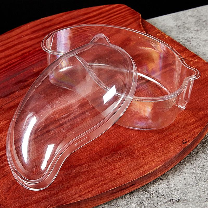 10 stk Kreativ Mangoform Engangs Dessertkake Plastkopp DIY Kake Krem Mousse Emballasjeboks Med Klart Lokk