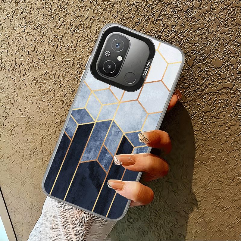 Geometrisches Marmormuster Stoßfeste Handyhülle für Xiaomi Poco X7 X6 X5 X3 Pro F7 Ultra M8 Redmi 15C 15 14C 13C 12C 10C 13 12 10