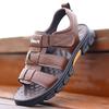 Sommer Atmungsaktiv Kühl Outdoor Rutschfest Herren Echtleder Sandalen Trend Erwachsene Weiche Sohle Schuhe Komfort Leichtgewicht Römerschuhe
