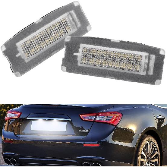 NJSBYL Xenon White LED License Plate Lights for 2014 2015 2016 2017 2018 2019 2020 Maserati-Ghibli S S-Q4 M157 LED Rear License Plate Tag Lamps