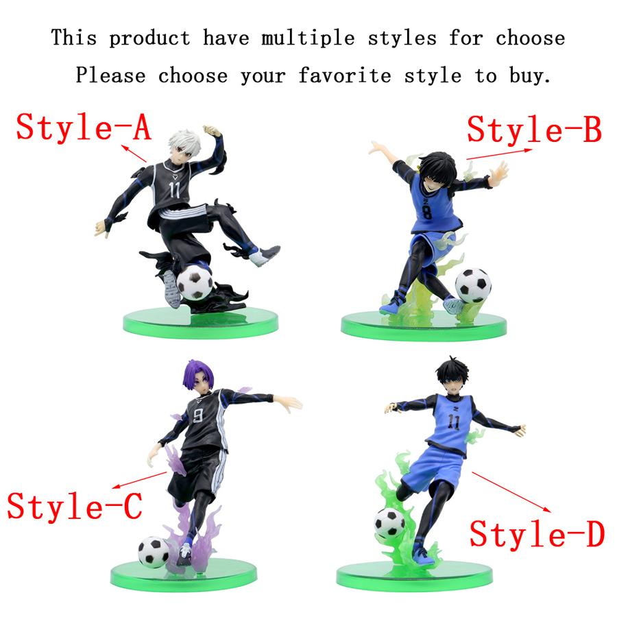 Anime BLUE LOCK Funny Football Sport Lover Soccer Fans Kick The Ball Action Figures Style Statues Home Ornament Desk Doll Toys