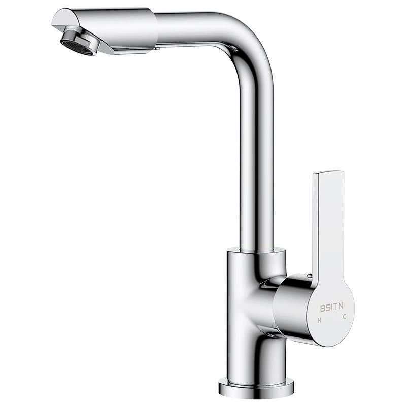 BSITN Brass Hot & Cold Rotatable Bathroom Sink Faucet