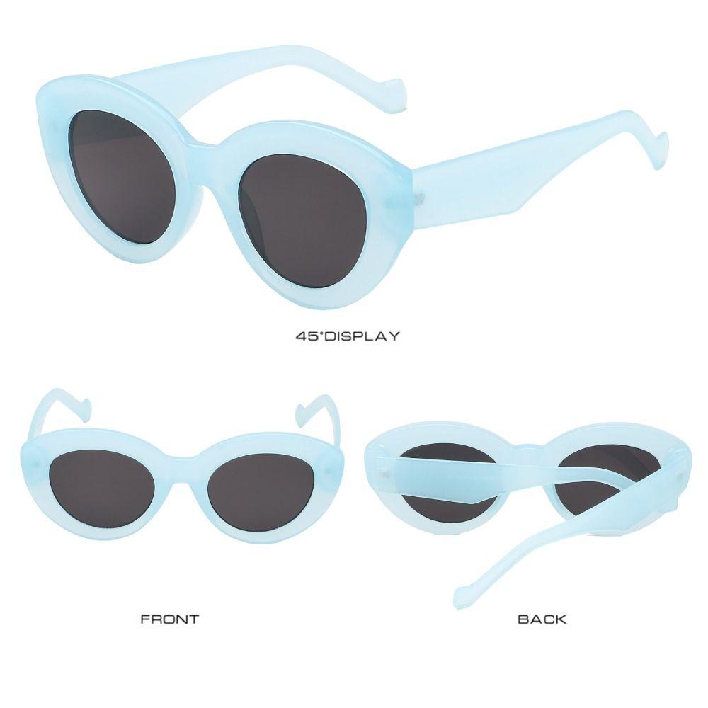 

Chic Eyewear Retro Shades Sun Glasses Oval Sun Glasses Oversized Sunglasses Cat Eye Clear Blue-Black