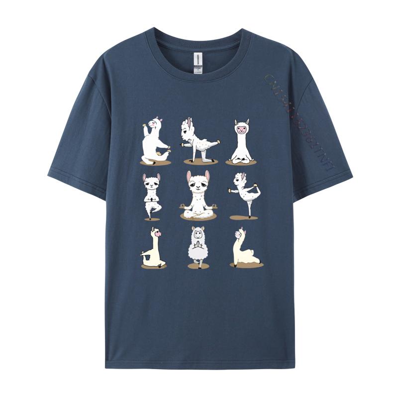 Llama Yoga Poses Yoga Peace Summer TShirt Casual Cotton Mens Tops T Shirt Normal On Sale T Shirt Black
