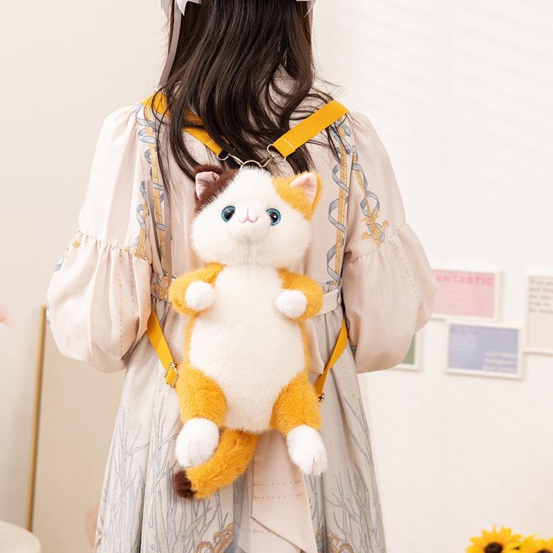 2026 Simulation New Cat Simulation Storage Bag Girl Backpack Birthday Gift Beautiful Fashionable Cute Soft Touch Skin Friendly