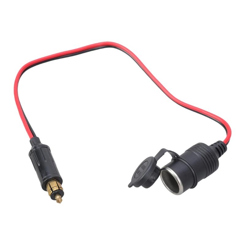 

European Motorcycle DIN Male Plug to Female Car Socket Adapter Cable Cord Waterproof 12V 24V 50cm Length 1