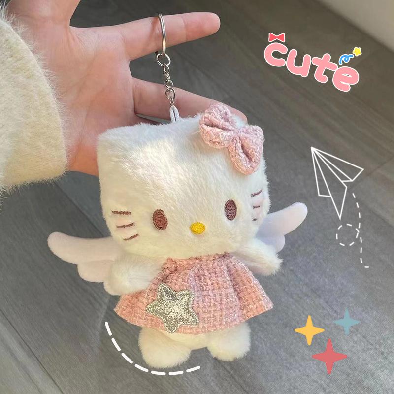 Hello Kitty Plush Keychains Cute Keychain for Bags Kitty Keychains Hanging Pendants Keychains on The Phone Decorations