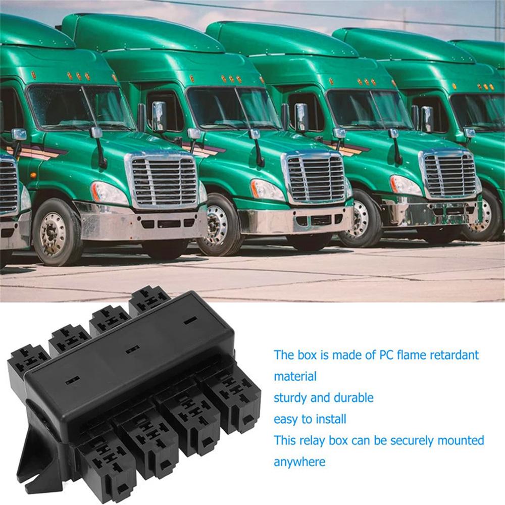 8 Way Relay Socket Universal Relay Block Box Fit for Car Truck Marine Boat Yacht