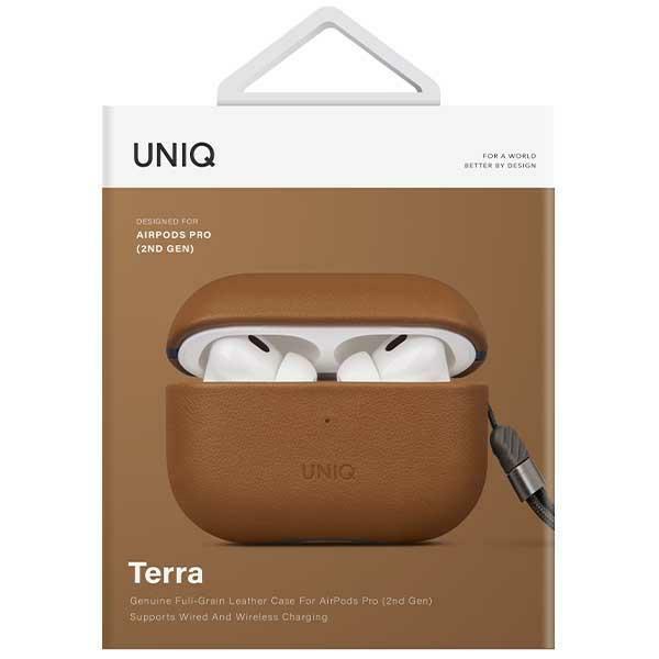 Uniq Case Terra Airpods Pro 2 Gen.genuine Leather (2022/2023) Brown/Toffee Brown