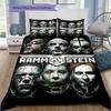 Rammstein Band Member Portrait Barbed Wire Print 3 Pieces Duvet Cover Set Heavy Metal Rock Bedding Bedroom Home Decor Without Pillow Core Comforter