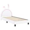 Kids Bed Frame with Headboard White 80 X 200 Cm PU