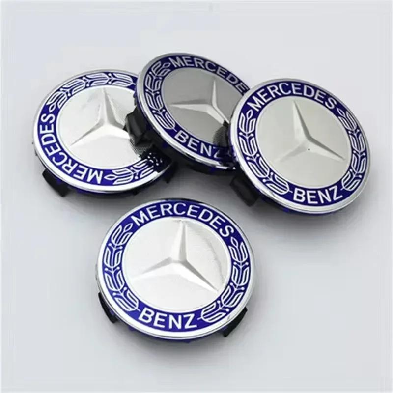 Hot Car Sticker 4PCS 75mm Car Wheel Center Cap Hub Covers Badge Accessories for Mercedes benz AMG C E S GLE CLC Class W204 W203