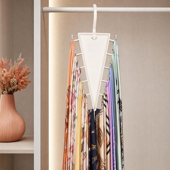 Double-Sided Clothes Hanger, with 12 Hooks Open Hook Design, V-Shape Vertical Easy Access Organizer, for Shirts Hats Belts Scarves