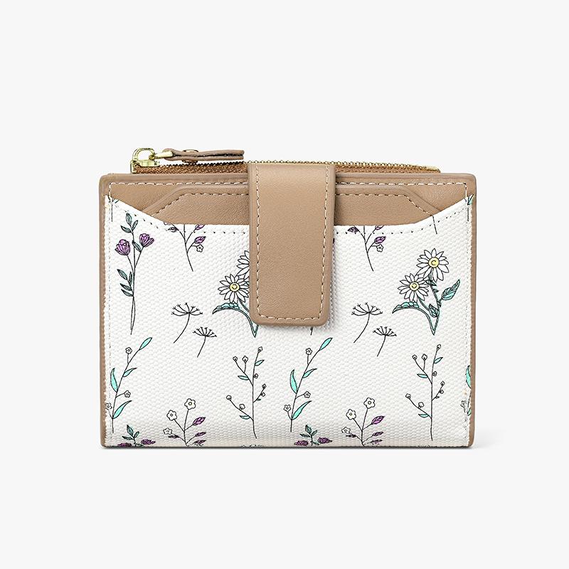 New two-in-one pu wallet with loose-leaf change bag, women's high-end sense, light and compact women's wallet